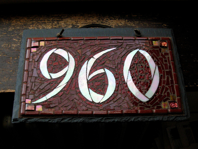 Custom House Number Plaques: Mosaic on Slate with Style by Nutmeg ...