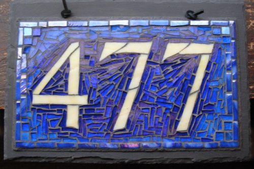 Nutmeg Designs Mosaic House Number in Blue