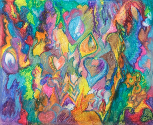 Offering of Color, Oil Pastel by Suzanne Halstead.