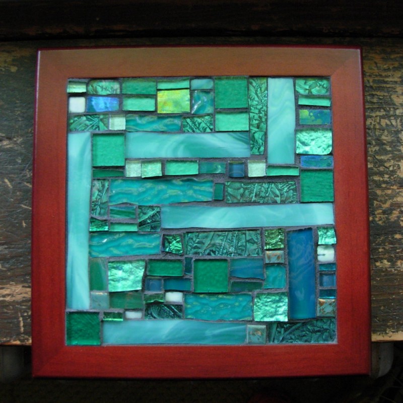 Teal Patchwork Mosaic by Margaret Almon