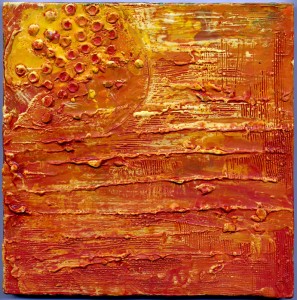 @Dora Ficher Art 2010"Sun Heat" Encaustic 8x8