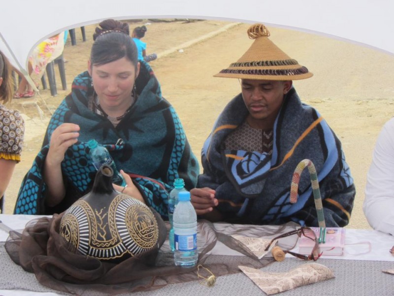 Cate and Sello at their South African Wedding Feast