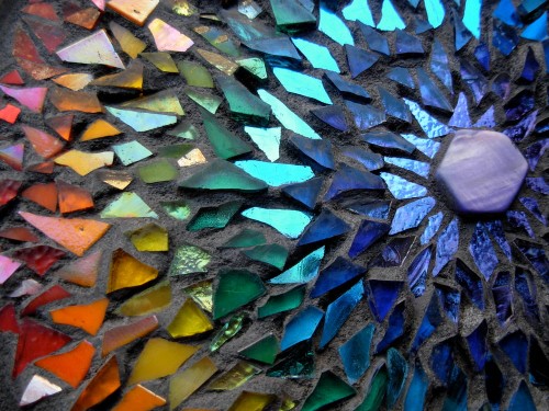 Rainbow Mandala Mosaic by Margaret Almon 1000x750