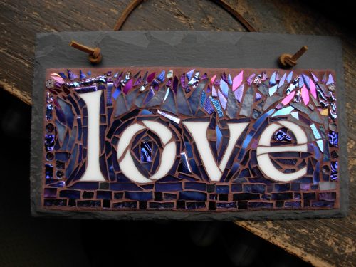 Love in Purple Mosaic by Nutmeg Designs