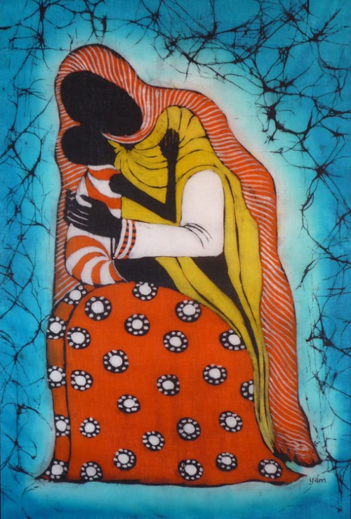 Madonna and Child, by Filex Msalu(2006), Batik, photo by Johan van Parys.