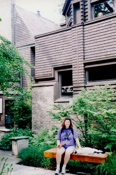 Friendly cat at the Frank Lloyd Wright Home and Studio, Oak Park, IL. 1995. Photo by Wayne Stratz.