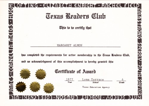 Texas Readers Club. 1977.