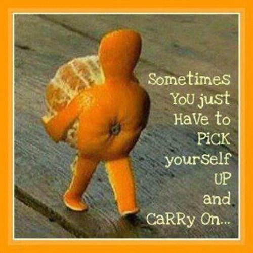 Sometimes you just have to pick yourself up and carry on.