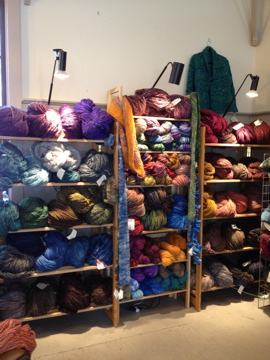 Susan Nadelson yarns and sweaters on display