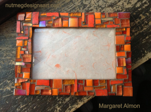 Orange Patchwork Frame by Margaret Almon