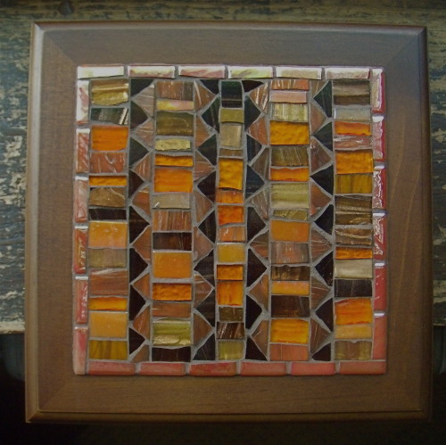 Chinese Coins Quilt Pattern Trivet in Mosaic