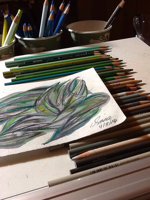 Stratoz doodling to Benny Green with gray and green Prismacolors.