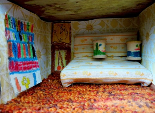Living Room in the Dollhouse of the 1970's