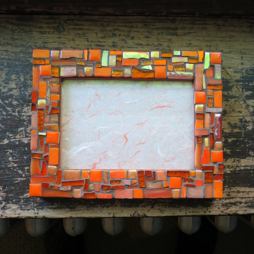 Opulent Orange Mosaic Frame by Margaret Almon