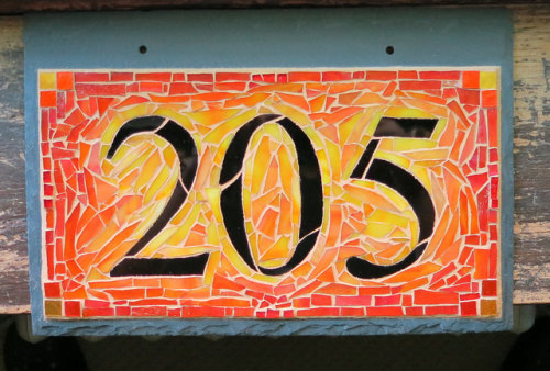 House Number 205 in Yellow and Orange by Nutmeg Designs