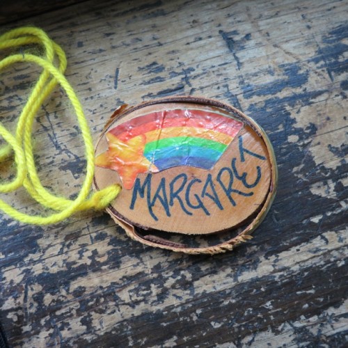 Rainbow Nametag from Junior High Camp, circa 1980. 