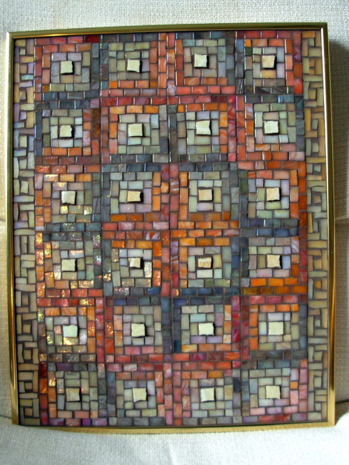 Log Cabin Quilt Mosaic Panel by Margaret Almon.