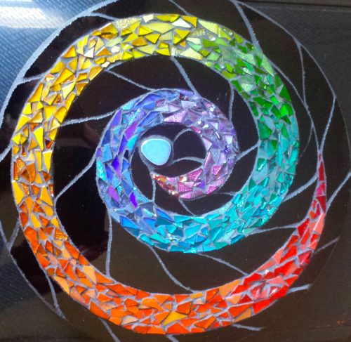 Rainbow Spiral Mandala for Nutmeg Designs Open Studio