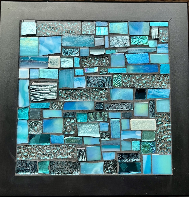 Weaving in Blue Glass: Mosaic Art Tile