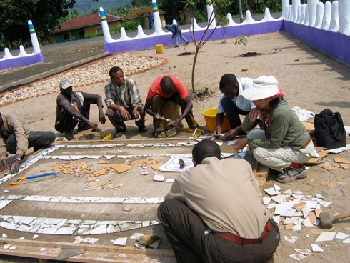 Lily-conducting-mosaic in Rwanda