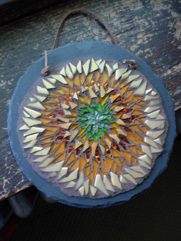 Sunflower Mandala Mosaic by Margaret Almon